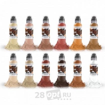 Сет красок для художественной татуировки World Famous Ink, Skintone Set, 30 мл